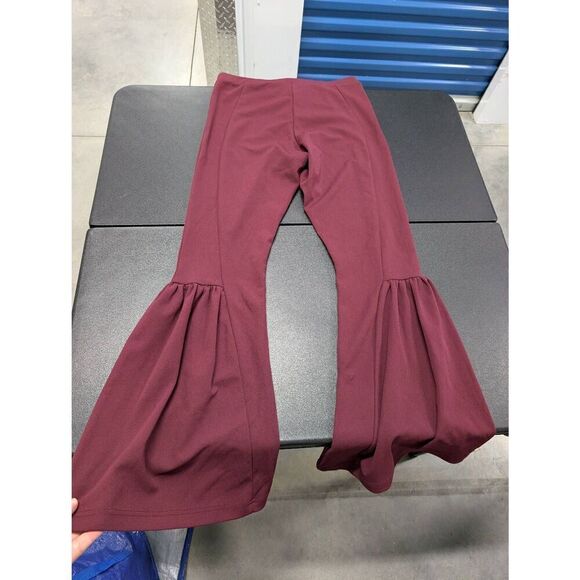 Like an Angel Burgundy Bell Bottom/Flare Pants Pull On Women's Size L - Picture 3 of 6